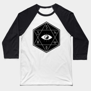 Hexapentacle on White Baseball T-Shirt